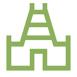 “Simple green Hindu temple icon with stylized tower structure