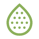Water droplet with dots – represents hydration, moisture, or deeply penetrating serum