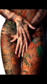full body tattoo color woman