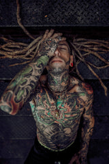 “Close-up of healed tattoo on hydrated skin, showing improved vibrancy and detail.”